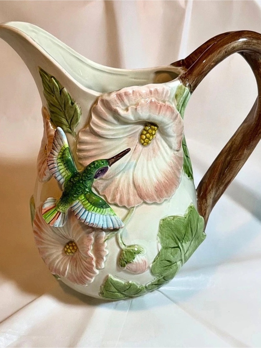 Fitz and Floyd Hummingbird and Hibiscus 2-Quart Pitcher